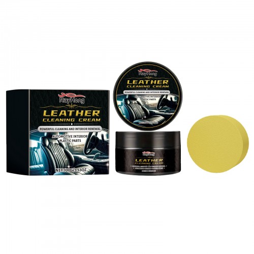 Rayhong Leather Cleaning Cream Car Leather Seat Maintenance Care Oil, Interior Polishing Furbished Leather Sofa Cleaning, Stain Removal 100g